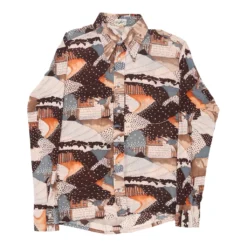Vintage Unbranded Patterned Shirt - Medium Brown Cotton