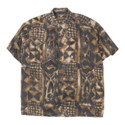 Vintage Kahala Patterned Shirt - Large Brown Viscose