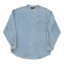Vintage Unbranded Denim Shirt - XL Blue Cotton