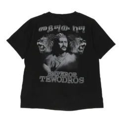 Vintage Lion Of Judah T-Shirt - Large Black Cotton