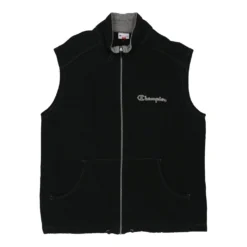 Vintage Champion Gilet - Large Black Cotton