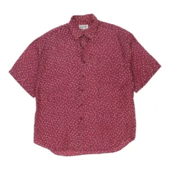 Vintage Laurent Patterned Shirt - Large Red Cotton