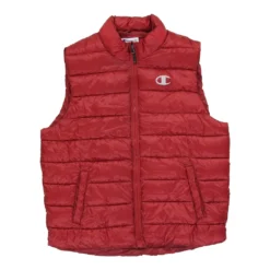 Vintage Champion Gilet - XL Red Polyester