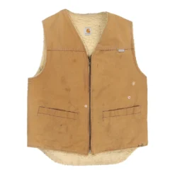 Vintage Heavily Worn Carhartt Gilet - Small Beige Cotton -Outlet Garbitic Store Ele Coats 9.2.23105