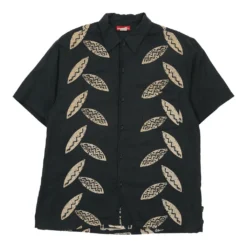 Vintage Union Bay Patterned Shirt - Large Black Cotton