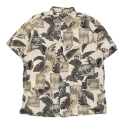 Vintage David Taylor Patterned Shirt - XL Beige Cotton