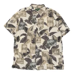 Vintage David Taylor Patterned Shirt - XL Beige Cotton -Outlet Garbitic Store Ele mens 2.3.23 back294