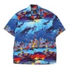 Vintage Paradise On A Hanger Patterned Shirt - Large Blue Cotton -Outlet Garbitic Store Ele mens 28.2.23275