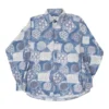 Vintage Sagitta Patterned Shirt - Medium Blue Polyester -Outlet Garbitic Store Ele mens mixed 30.8.22245