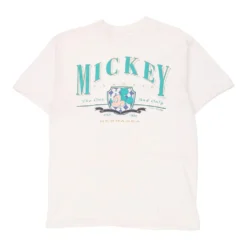 Vintage Mickey Mouse Unbranded T-Shirt - Medium White Cotton