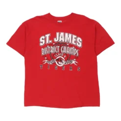 Vintage St James Tigers Jerzees T-Shirt - XL Red Cotton