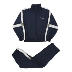 Vintage Champion Full Tracksuit - Large Navy Polyester
