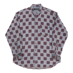 Vintage Rainforest Patterned Shirt - Large Grey Cotton