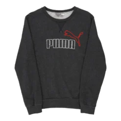 Vintage Puma Sweatshirt - Small Grey Cotton