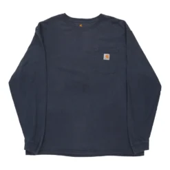 Vintage Carhartt Long Sleeve T-Shirt - Large Blue Cotton
