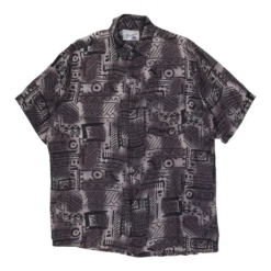 Vintage Unbranded Patterned Shirt - Medium Purple Cotton