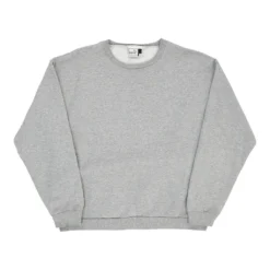 Vintage Puma Sweatshirt - Large Grey Cotton