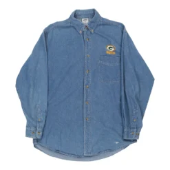 Vintage Green Bay Packers Csa Denim Shirt - Medium Blue Cotton