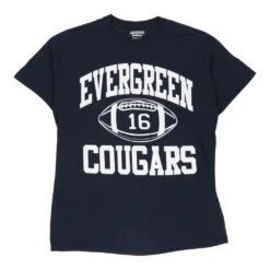 Vintage Evergreen Cougars Gildan T-Shirt - Medium Blue Cotton