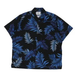 Vintage 28 Palms Patterned Shirt - XL Blue Polyester