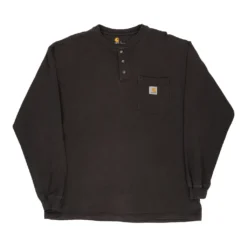 Vintage Carhartt Long Sleeve T-Shirt - Large Brown Cotton
