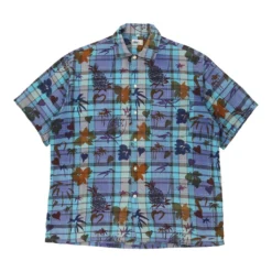 Vintage Item Patterned Shirt - Medium Blue Cotton