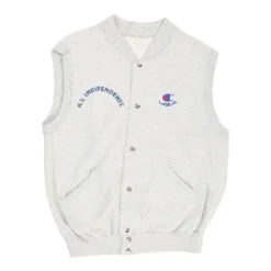 Vintage Champion Gilet - Medium Grey Cotton Blend