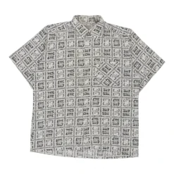 Vintage Jean Legalli Patterned Shirt - Large White Polyester