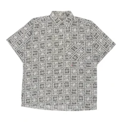 Vintage Jean Legalli Patterned Shirt - Large White Polyester -Outlet Garbitic Store erik mens tops 26.08.22180