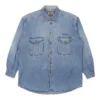Vintage Armani Denim Shirt - Large Blue Cotton -Outlet Garbitic Store erik mens tops 26.08.22239