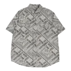 Vintage Chaps Ralph Lauren Patterned Shirt - Large Grey Cotton
